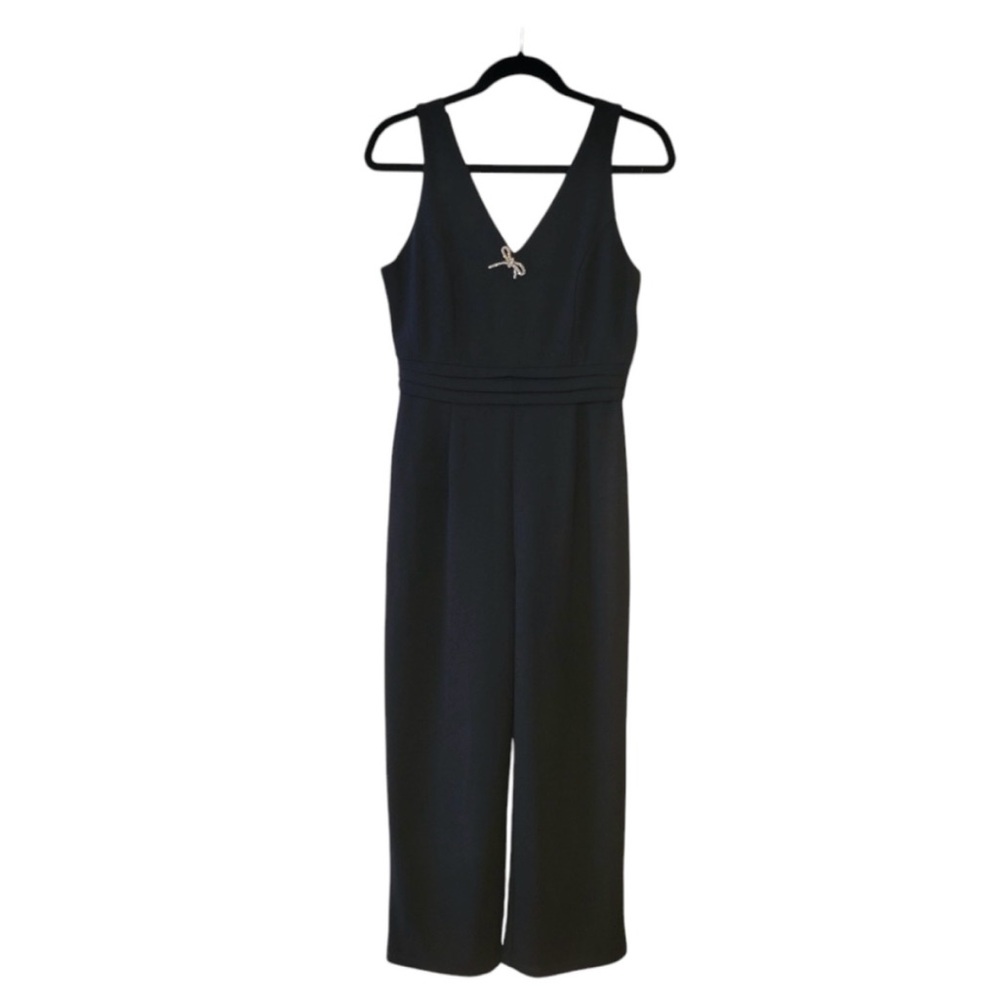Sleek Black Sleeveless Jumpsuit with High Neckline